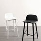 Nordic Armless Backrest Counter Stool Iron Kitchen Bar Stool with Acrylic Seat and Pedal