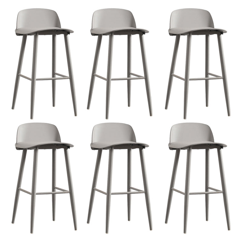 Nordic Armless Backrest Counter Stool Iron Kitchen Bar Stool with Acrylic Seat and Pedal