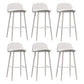 Nordic Armless Backrest Counter Stool Iron Kitchen Bar Stool with Acrylic Seat and Pedal