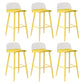Nordic Armless Backrest Counter Stool Iron Kitchen Bar Stool with Acrylic Seat and Pedal