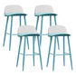 Nordic Armless Backrest Counter Stool Iron Kitchen Bar Stool with Acrylic Seat and Pedal