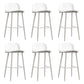 Nordic Armless Backrest Counter Stool Iron Kitchen Bar Stool with Acrylic Seat and Pedal