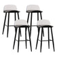 Nordic Armless Backrest Counter Stool Iron Kitchen Bar Stool with Acrylic Seat and Pedal