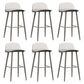 Nordic Armless Backrest Counter Stool Iron Kitchen Bar Stool with Acrylic Seat and Pedal
