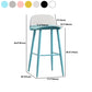 Nordic Armless Backrest Counter Stool Iron Kitchen Bar Stool with Acrylic Seat and Pedal