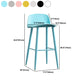 Nordic Armless Backrest Counter Stool Iron Kitchen Bar Stool with Acrylic Seat and Pedal