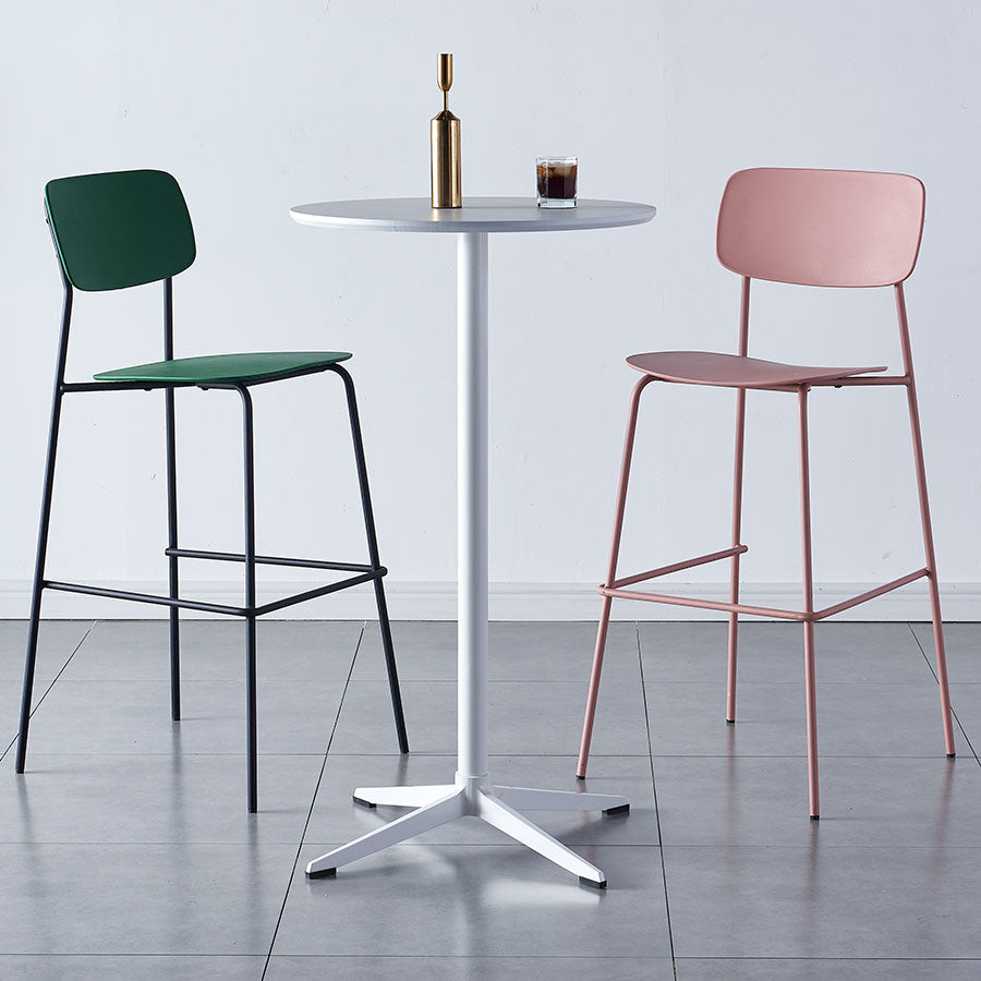 Taburete de la barra de respaldo escandinavo rectángulo de plástico Taburada de contra-altura