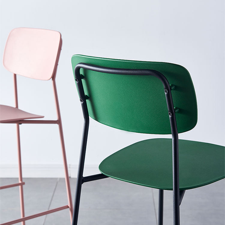 Taburete de la barra de respaldo escandinavo rectángulo de plástico Taburada de contra-altura