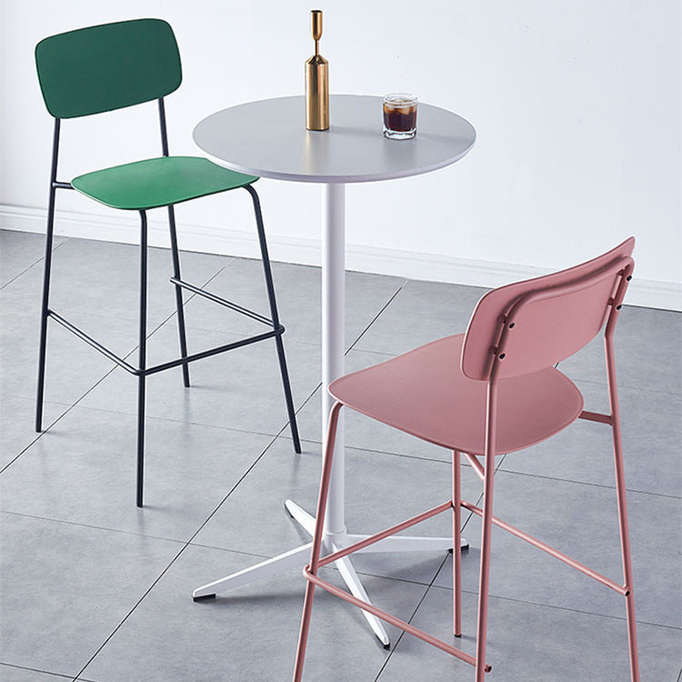 Taburete de la barra de respaldo escandinavo rectángulo de plástico Taburada de contra-altura