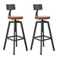 Round Metal Counter & Bar Stool Industrial Footrest Counter-height Stool