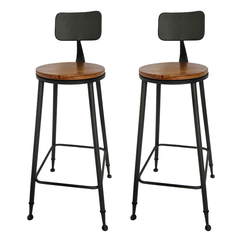 Industrial Style Solid Wood Bar Table Set 1/2/3/4 Pieces Counter Table with High Stools Brown 30"H Stools (Set of 2) Clearhalo 'Bar Furniture' 'furn' 'furn_home_bar_bar_sets' 'Furniture' 'Home Bars & Bar Sets' 'home_bar_bar_sets' 'Kitchen & Dining Furniture' 5445994