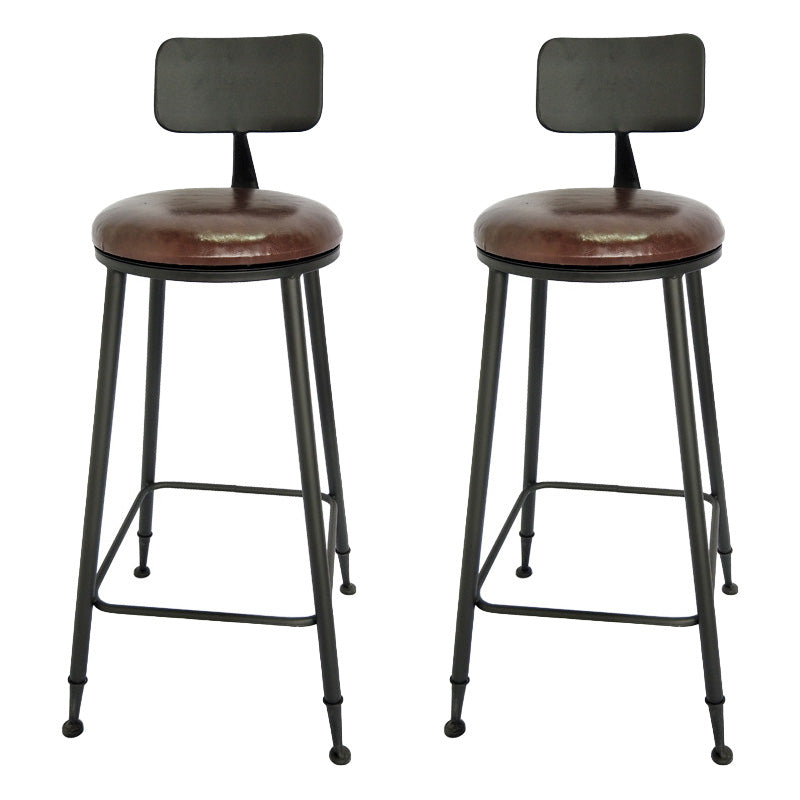 Industrial Style Solid Wood Bar Table Set 1/2/3/4 Pieces Counter Table with High Stools Dark-Brown 30"H Stools (Set of 2) Clearhalo 'Bar Furniture' 'furn' 'furn_home_bar_bar_sets' 'Furniture' 'Home Bars & Bar Sets' 'home_bar_bar_sets' 'Kitchen & Dining Furniture' 5445996
