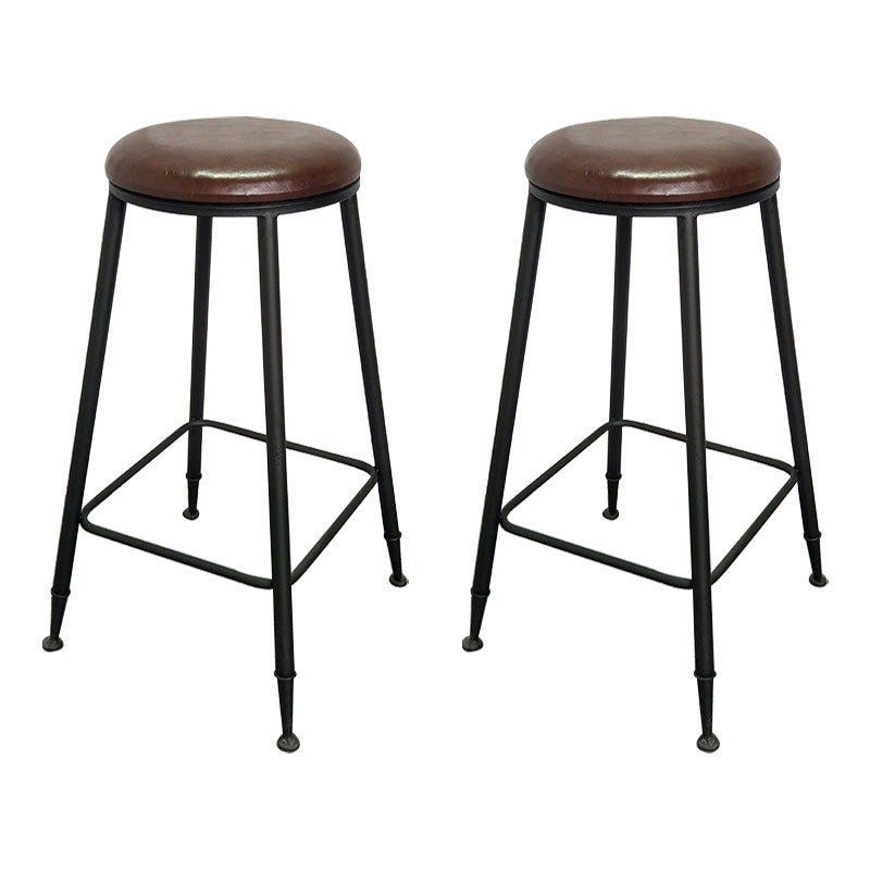 Industrial Style Solid Wood Bar Table Set 1/2/3/4 Pieces Counter Table with High Stools Black-Brown 30"H Stools (Set of 2) Clearhalo 'Bar Furniture' 'furn' 'furn_home_bar_bar_sets' 'Furniture' 'Home Bars & Bar Sets' 'home_bar_bar_sets' 'Kitchen & Dining Furniture' 5445999