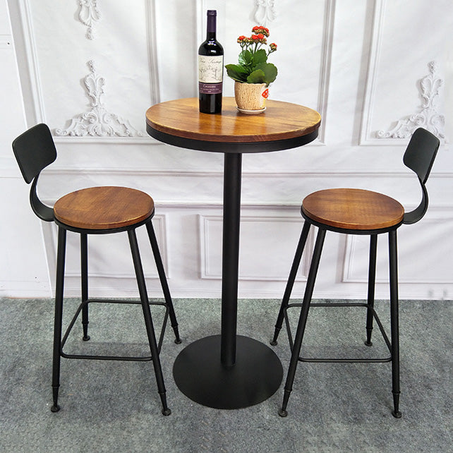 Industrial Style Solid Wood Bar Table Set 1/2/3/4 Pieces Counter Table with High Stools Clearhalo 'Bar Furniture' 'furn' 'furn_home_bar_bar_sets' 'Furniture' 'Home Bars & Bar Sets' 'home_bar_bar_sets' 'Kitchen & Dining Furniture' 5446009