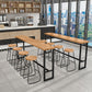 1/5 pièces Industrial Iron Bar Table Set Rectangle Pine Wood Top Bistro Set avec reproche
