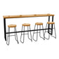 1/5 pièces Industrial Iron Bar Table Set Rectangle Pine Wood Top Bistro Set avec reproche