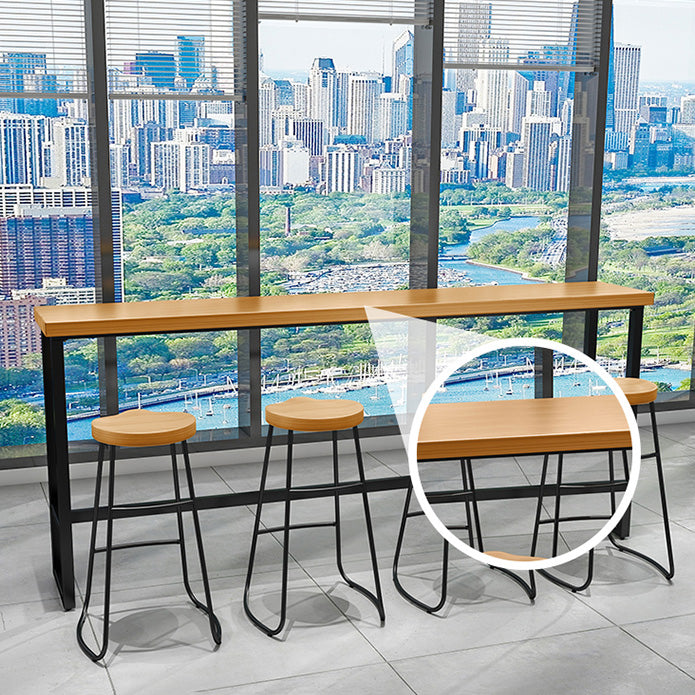 1/5 pièces Industrial Iron Bar Table Set Rectangle Pine Wood Top Bistro Set avec reproche