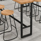 1/5 pièces Industrial Iron Bar Table Set Rectangle Pine Wood Top Bistro Set avec reproche
