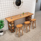 Ensemble de Table de Bar moderne 1/4 pièces, Table de comptoir rectangulaire en bois de pin avec tabourets sans dossier