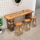 Ensemble de Table de Bar moderne 1/4 pièces, Table de comptoir rectangulaire en bois de pin avec tabourets sans dossier