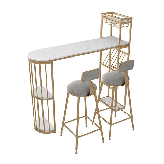 1/2/3 pezzi da barra in marmo set di sgabello da bar e tavolo da tavolo opaco