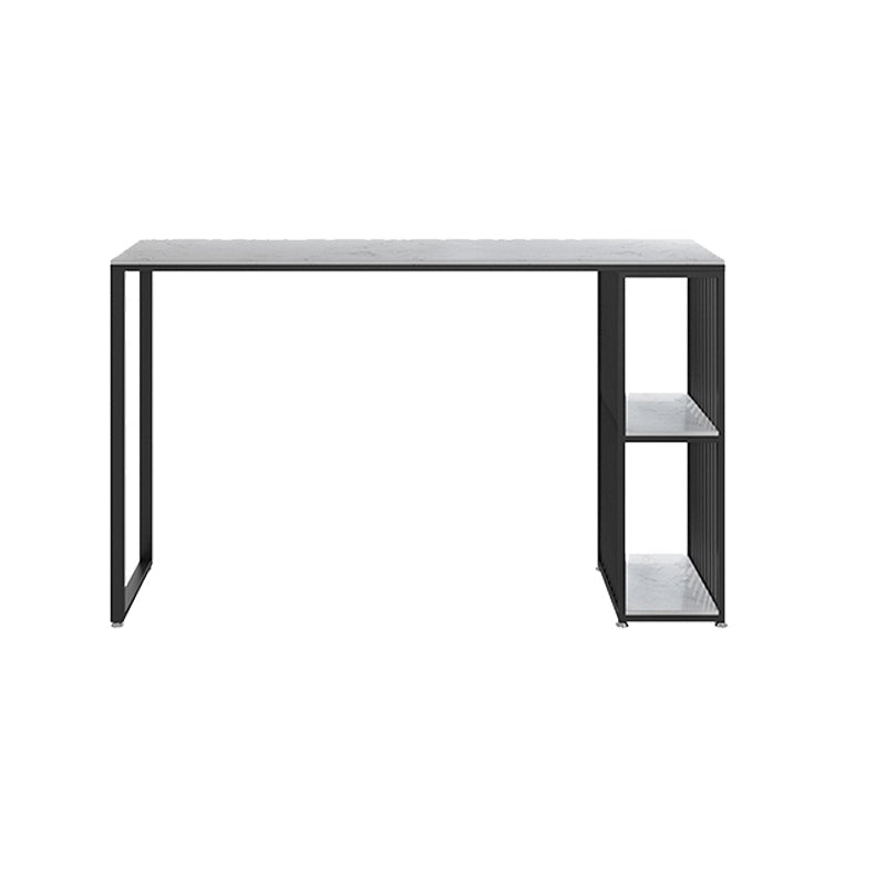 1/3 piezas Moderna mesa de barra de hierro Rectángulo Bistro de mármol blanco de imitación con estante