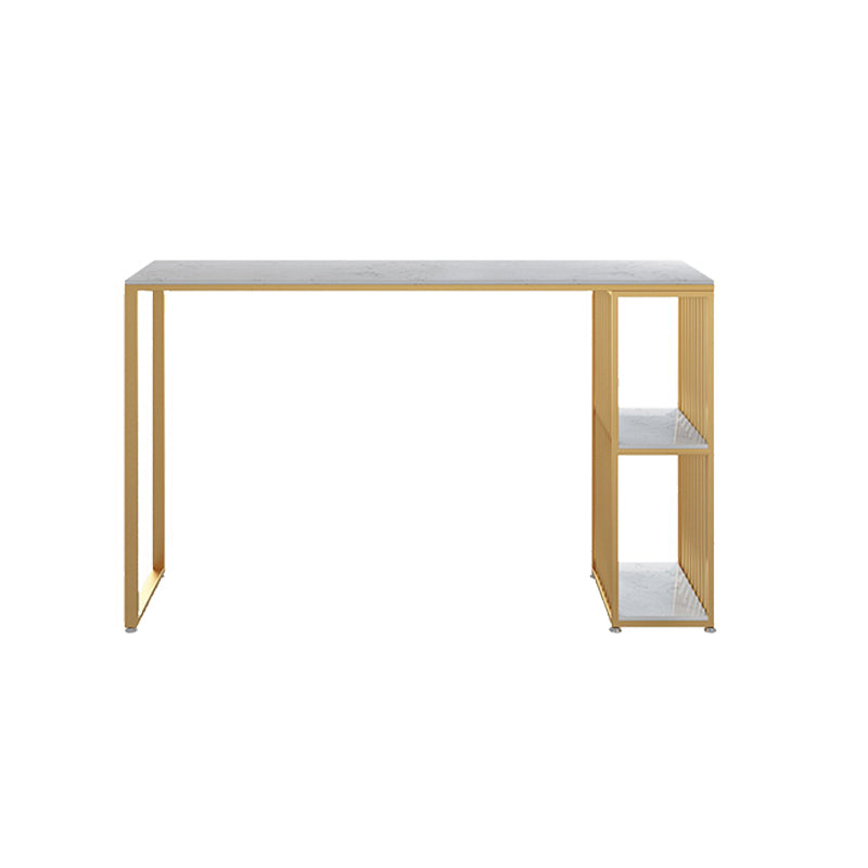 1/3 piezas Moderna mesa de barra de hierro Rectángulo Bistro de mármol blanco de imitación con estante