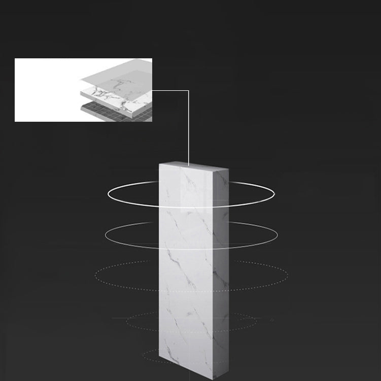 1/3 piezas Moderna mesa de barra de hierro Rectángulo Bistro de mármol blanco de imitación con estante