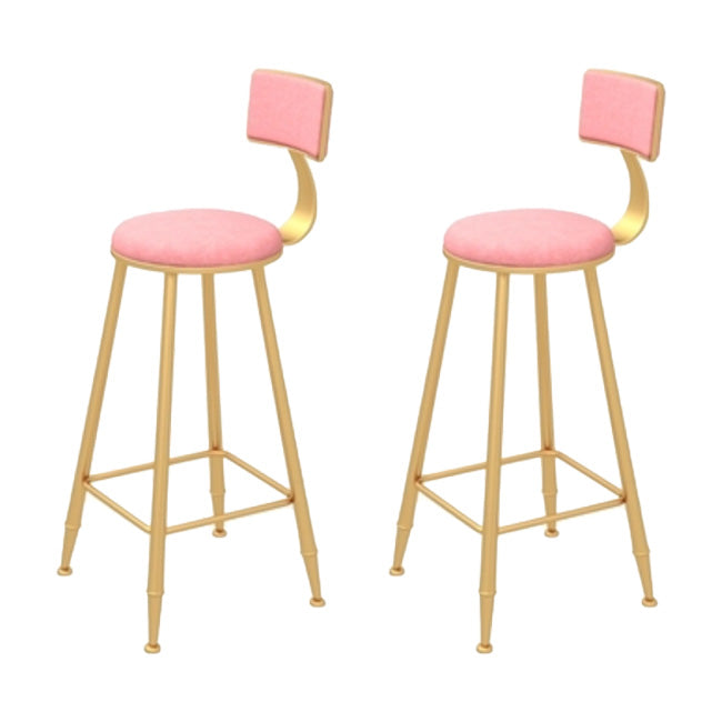 1/2/3 Pieces Glam Iron Bar Table Set Rectangle White Faux Marble Top Bistro Set with Shelf Pink 30"H Stools (Set of 2) Clearhalo 'Bar Furniture' 'furn' 'furn_home_bar_bar_sets' 'Furniture' 'Home Bars & Bar Sets' 'home_bar_bar_sets' 'Kitchen & Dining Furniture' 5446166