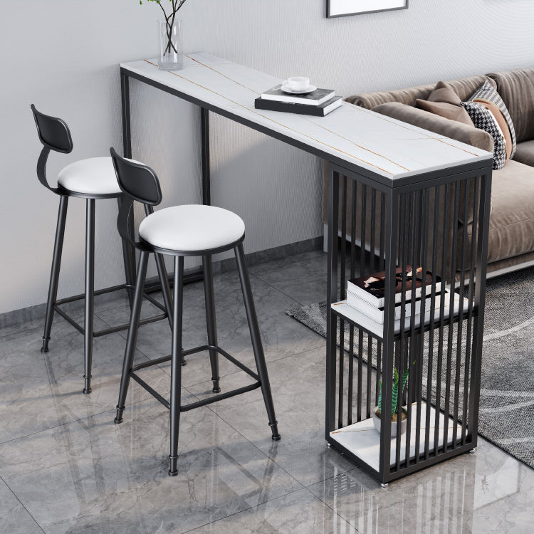 Modern 1/3 Pieces Bar Table Set Rectangle Stone Table with High Stools Clearhalo 'Bar Furniture' 'furn' 'furn_home_bar_bar_sets' 'Furniture' 'Home Bars & Bar Sets' 'home_bar_bar_sets' 'Kitchen & Dining Furniture' 5446199