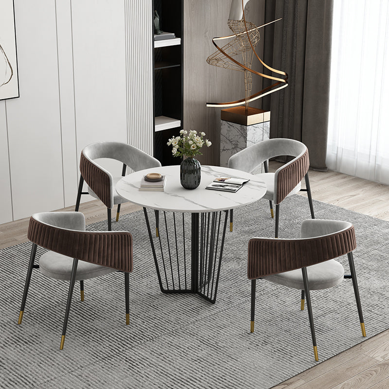 Moderne gesinterde stenen eettafel 1/2/5/7-delige ronde eettafelset