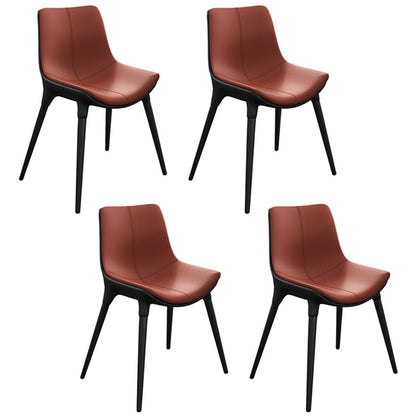 Contemporary Sintered Stone Table Rectangle Table Set 1/3/4/5 Pieces Dining Set 4 Red Chairs Clearhalo 'Dining Room Sets' 'Dining Tables & Seating' 'dining_room_set' 'furn' 'furn_dining_room_set' 'Furniture' 'Kitchen & Dining Furniture' 5446259