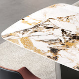 Contemporary Sintered Stone Table Rectangle Table Set 1/3/4/5 Pieces Dining Set Clearhalo 'Dining Room Sets' 'Dining Tables & Seating' 'dining_room_set' 'furn' 'furn_dining_room_set' 'Furniture' 'Kitchen & Dining Furniture' 5446265