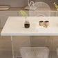 Acrylic Base Dinette Set 1/4/5 Pcs Modern Rectangle Dining Table Set in White