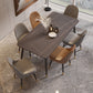 Modern Rectangle Dining Table Set 1/2/5/7 Pieces Stone Top Dinette Set 7 Pieces: Table, 4 Grey+2 Brown Chairs Clearhalo 'Dining Room Sets' 'Dining Tables & Seating' 'dining_room_set' 'furn' 'furn_dining_room_set' 'Furniture' 'Kitchen & Dining Furniture' 5446287