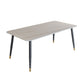 Modern Rectangle Dining Table Set 1/2/5/7 Pieces Stone Top Dinette Set White 70.9"L x 35.4"W Clearhalo 'Dining Room Sets' 'Dining Tables & Seating' 'dining_room_set' 'furn' 'furn_dining_room_set' 'Furniture' 'Kitchen & Dining Furniture' 5446289