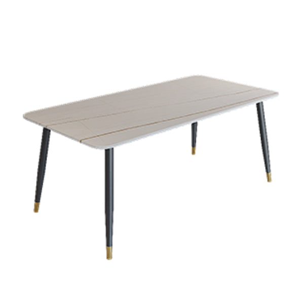 Modern Rectangle Dining Table Set 1/2/5/7 Pieces Stone Top Dinette Set White 70.9"L x 35.4"W Clearhalo 'Dining Room Sets' 'Dining Tables & Seating' 'dining_room_set' 'furn' 'furn_dining_room_set' 'Furniture' 'Kitchen & Dining Furniture' 5446289