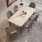 Modern Rectangle Dining Table Set 1/2/5/7 Pieces Stone Top Dinette Set 7 Pieces: White Table, 6 Grey Chairs Clearhalo 'Dining Room Sets' 'Dining Tables & Seating' 'dining_room_set' 'furn' 'furn_dining_room_set' 'Furniture' 'Kitchen & Dining Furniture' 5446292