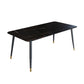 Modern Rectangle Dining Table Set 1/2/5/7 Pieces Stone Top Dinette Set Black 70.9"L x 35.4"W Clearhalo 'Dining Room Sets' 'Dining Tables & Seating' 'dining_room_set' 'furn' 'furn_dining_room_set' 'Furniture' 'Kitchen & Dining Furniture' 5446295