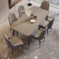 Modern Rectangle Dining Table Set 1/2/5/7 Pieces Stone Top Dinette Set Clearhalo 'Dining Room Sets' 'Dining Tables & Seating' 'dining_room_set' 'furn' 'furn_dining_room_set' 'Furniture' 'Kitchen & Dining Furniture' 5446300