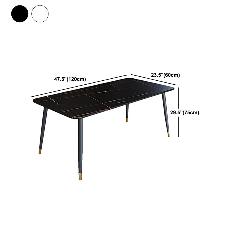 Modern Rectangle Dining Table Set 1/2/5/7 Pieces Stone Top Dinette Set Clearhalo 'Dining Room Sets' 'Dining Tables & Seating' 'dining_room_set' 'furn' 'furn_dining_room_set' 'Furniture' 'Kitchen & Dining Furniture' 5446302