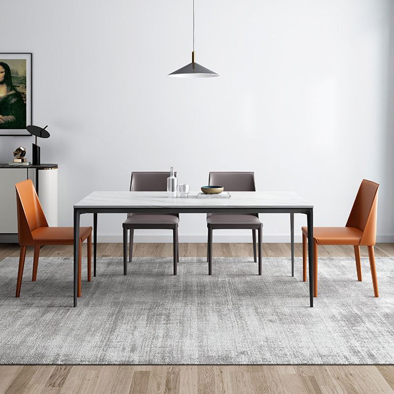 Contemporary Sintered Stone Table Rectangle Table Set 1/4/5/7 Pieces Dining Set 5 Pieces: Table, 4 Chairs Clearhalo 'Dining Room Sets' 'Dining Tables & Seating' 'dining_room_set' 'furn' 'furn_dining_room_set' 'Furniture' 'Kitchen & Dining Furniture' 5446308