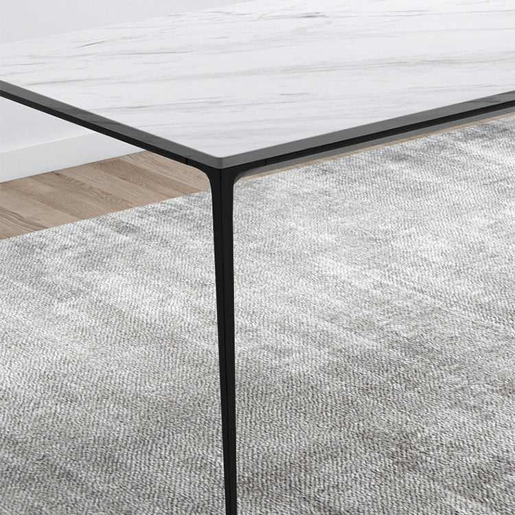 Contemporary Sintered Stone Table Rectangle Table Set 1/4/5/7 Pieces Dining Set Clearhalo 'Dining Room Sets' 'Dining Tables & Seating' 'dining_room_set' 'furn' 'furn_dining_room_set' 'Furniture' 'Kitchen & Dining Furniture' 5446313