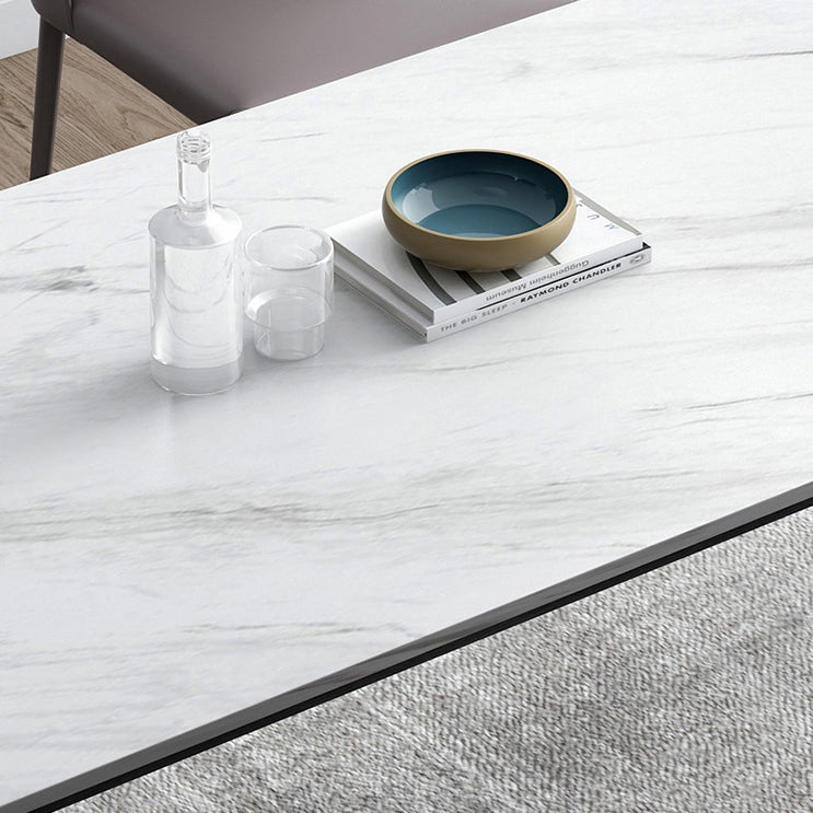 Contemporary Sintered Stone Table Rectangle Table Set 1/4/5/7 Pieces Dining Set Clearhalo 'Dining Room Sets' 'Dining Tables & Seating' 'dining_room_set' 'furn' 'furn_dining_room_set' 'Furniture' 'Kitchen & Dining Furniture' 5446315