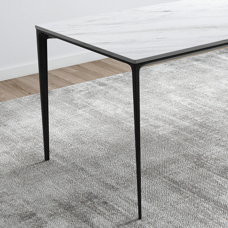 Contemporary Sintered Stone Table Rectangle Table Set 1/4/5/7 Pieces Dining Set Clearhalo 'Dining Room Sets' 'Dining Tables & Seating' 'dining_room_set' 'furn' 'furn_dining_room_set' 'Furniture' 'Kitchen & Dining Furniture' 5446317