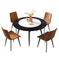 Modern Restaurant Table and Chair Set 1/4/5/7 Pieces Round Dining Table Set 5 Pieces: Table, 4 Brown Chairs Clearhalo 'Dining Room Sets' 'Dining Tables & Seating' 'dining_room_set' 'furn' 'furn_dining_room_set' 'Furniture' 'Kitchen & Dining Furniture' 5446325