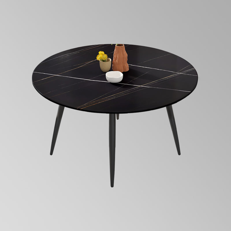 Modern Restaurant Table and Chair Set 1/4/5/7 Pieces Round Dining Table Set Black 39"L x 39"W Clearhalo 'Dining Room Sets' 'Dining Tables & Seating' 'dining_room_set' 'furn' 'furn_dining_room_set' 'Furniture' 'Kitchen & Dining Furniture' 5446326