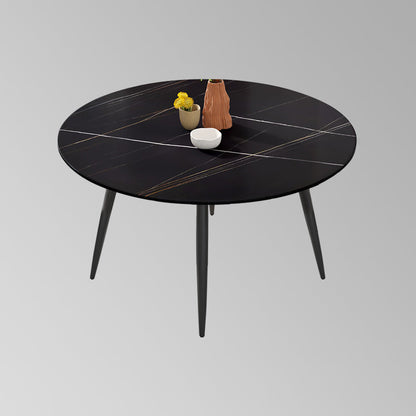 Modern Restaurant Table and Chair Set 1/4/5/7 Pieces Round Dining Table Set Black 39"L x 39"W Clearhalo 'Dining Room Sets' 'Dining Tables & Seating' 'dining_room_set' 'furn' 'furn_dining_room_set' 'Furniture' 'Kitchen & Dining Furniture' 5446326