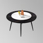 Modern Restaurant Table and Chair Set 1/4/5/7 Pieces Round Dining Table Set Black 63"L x 63"W Clearhalo 'Dining Room Sets' 'Dining Tables & Seating' 'dining_room_set' 'furn' 'furn_dining_room_set' 'Furniture' 'Kitchen & Dining Furniture' 5446328