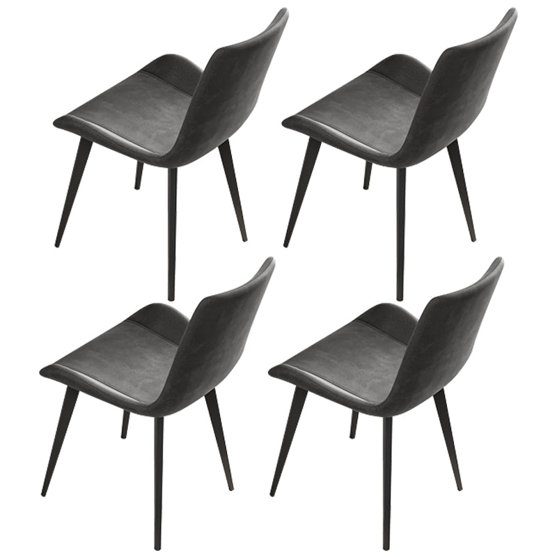 Modern Restaurant Table and Chair Set 1/4/5/7 Pieces Round Dining Table Set 4 Grey Chairs Clearhalo 'Dining Room Sets' 'Dining Tables & Seating' 'dining_room_set' 'furn' 'furn_dining_room_set' 'Furniture' 'Kitchen & Dining Furniture' 5446332